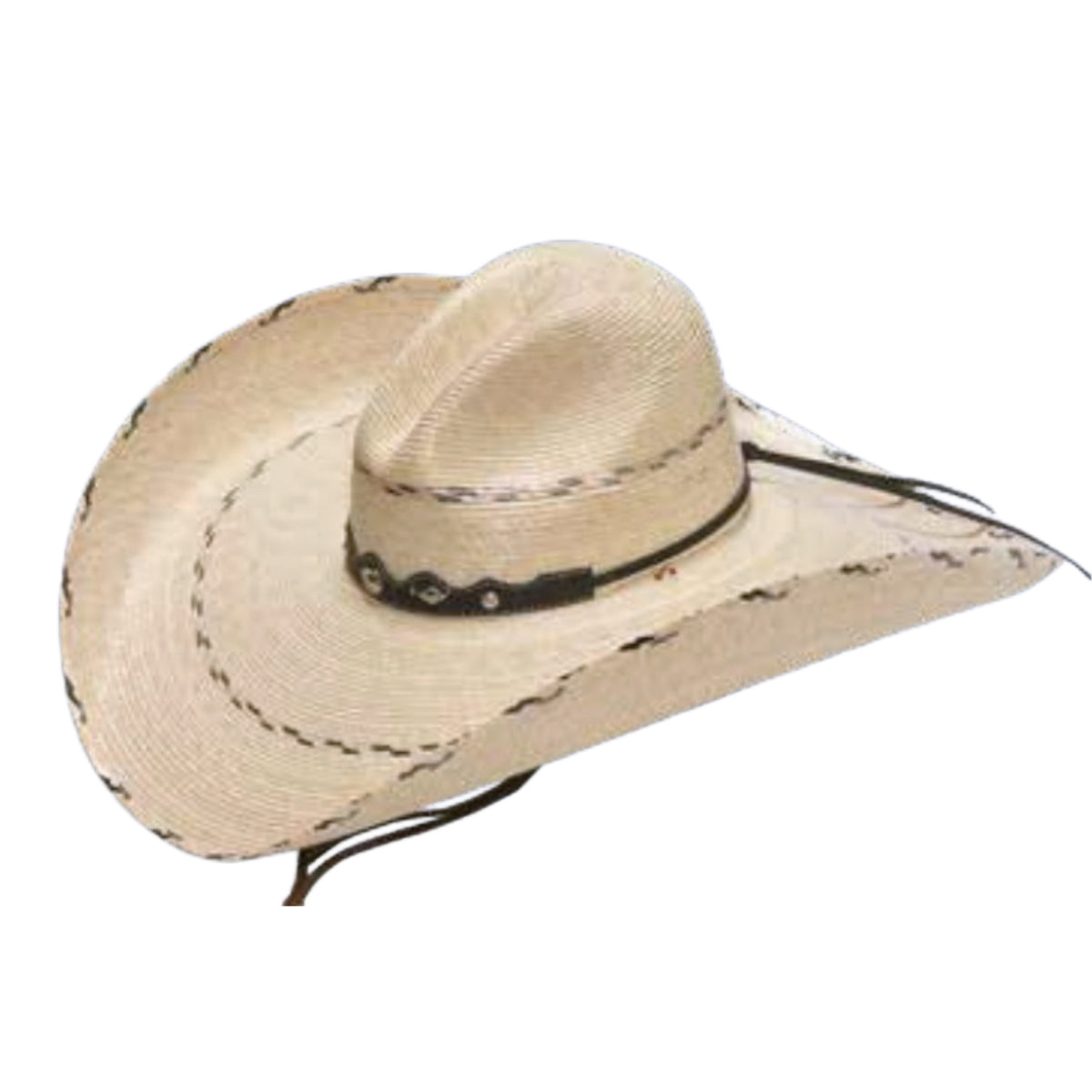 Alamo Old West Texas Python Palm Leaf Hat with Stampede Strings
