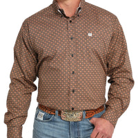 Cinch Men's L/S Classic Fit Floral Medallion Western Button Down Shirt in Black