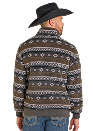 Rock & Roll Denim Men's Aztec Print Fleece Pullover in Charcoal