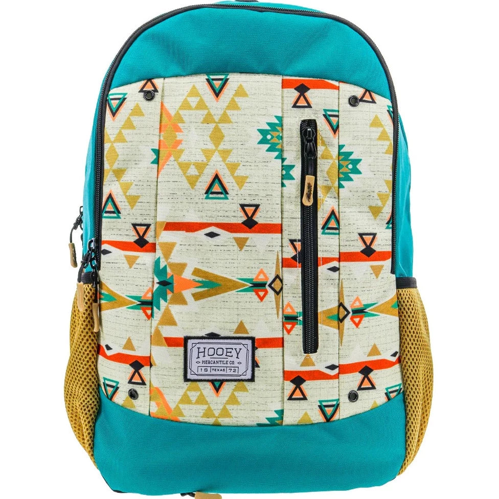 Hooey "Rockstar" Turquoise & Cream Pattern Backpack