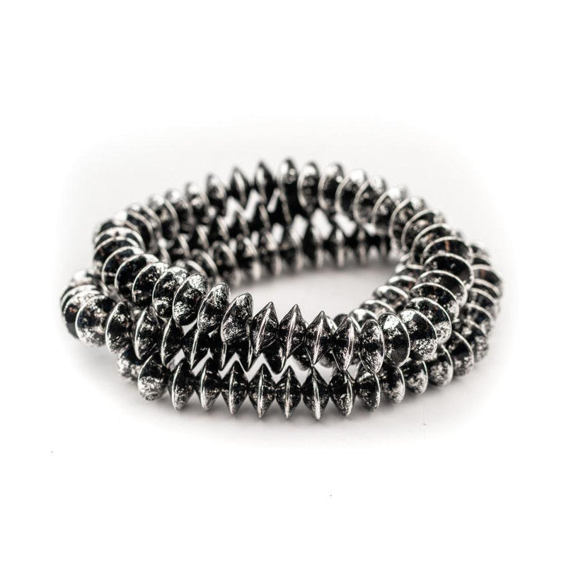 West & Co. Silver Disc 3-Strand Stretch Bracelet