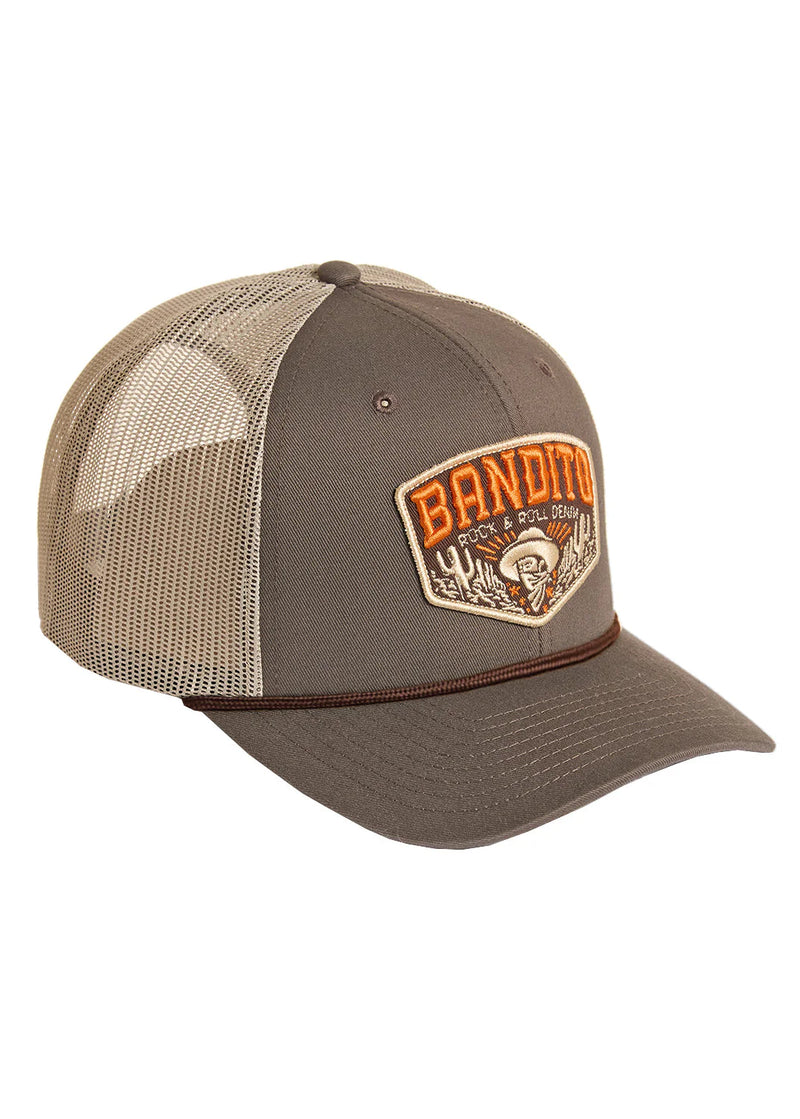 Rock & Roll Denim Bandito Patch Cap in Olive
