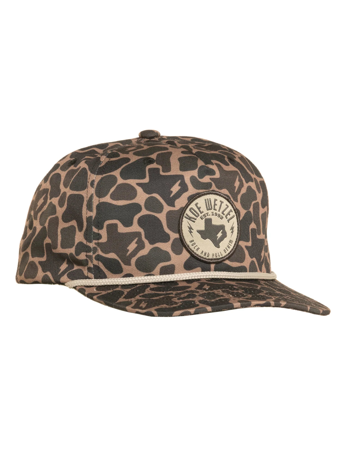 Rock & Roll Denim Koe Wetzel Camo Snapback Hat in Taupe