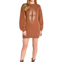 Rock & Roll Denim by Panhandle Slim Women's Cowgirl Sweater Dress in Rust