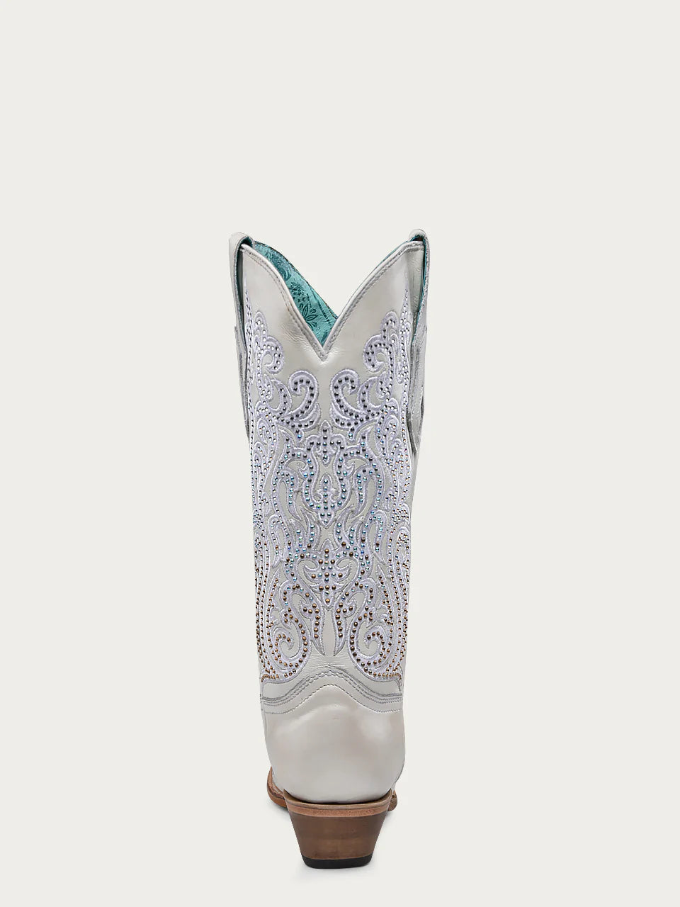 Corral Women's White Embroidery & Crystals Snip Toe Western Boot