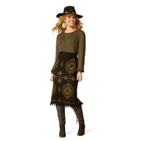 Ariat Women's Caldera Sweater Skirt in Black & Relic Aztec