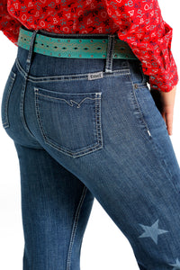 Cruel Women's Hannah Slim Fit Patriotic Flare Jean in Stars & Stripes