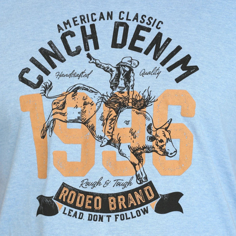Cinch Men's Rodeo Brand Graphic Logo T-Shirt in Light Blue