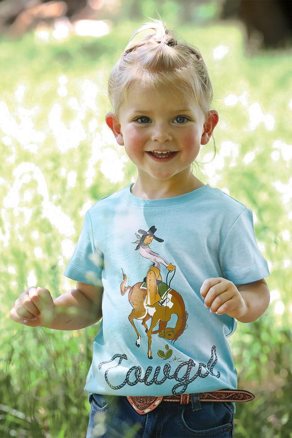 Cruel Girl's Toddler Cowgirl Graphic Tee in Blue