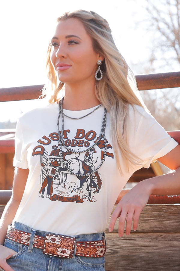 Cruel Women's "Dust Bowl" Graphic T-Shirt in Cream