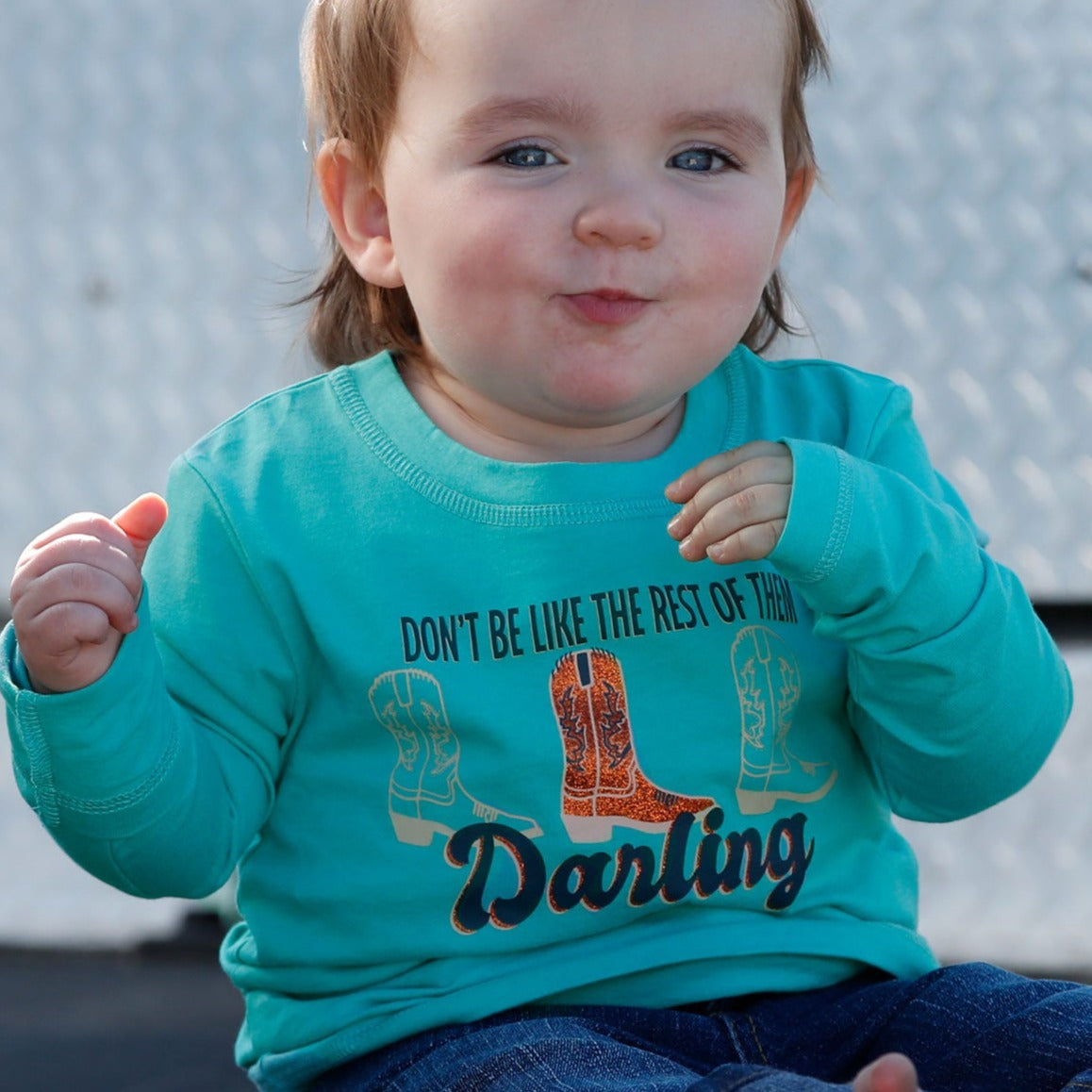 Cruel Toddler Turquoise Long Sleeve Graphic Tee