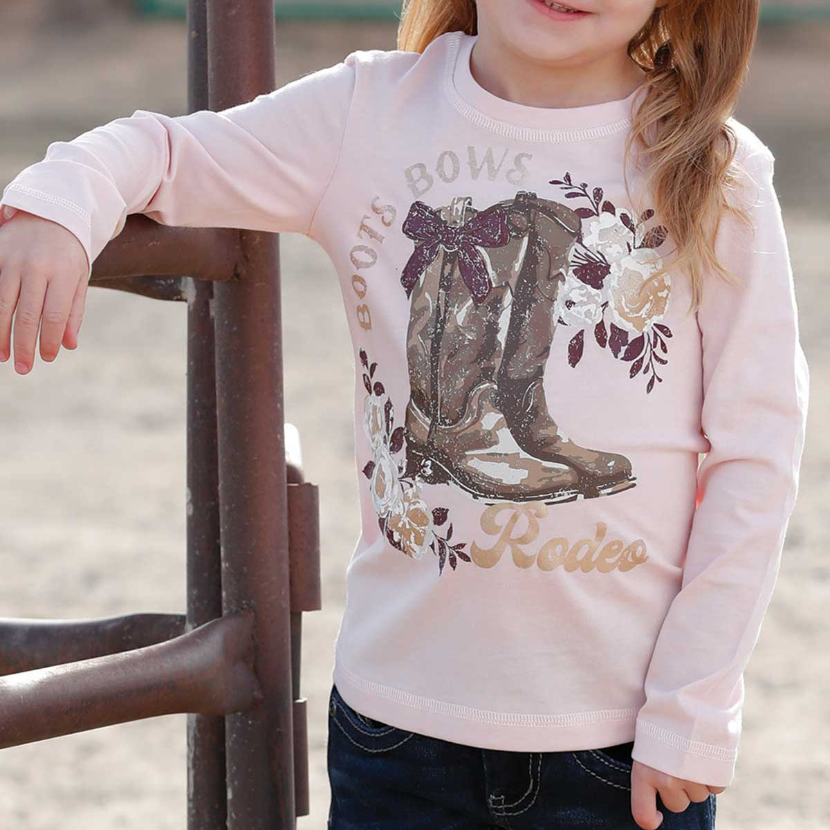 Cruel Girl's Toddler L/S Boots T-Shirt in Pink
