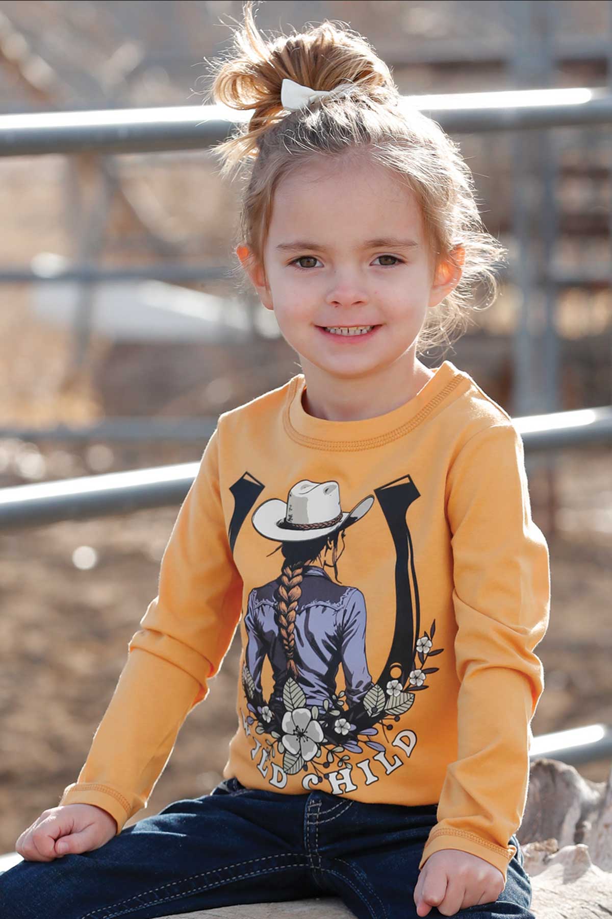 Cruel Girl's Toddler L/S Wild Child T-Shirt in Yellow