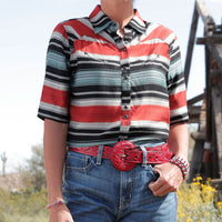 Cruel Women's Serape Stripe Western Snap Shirt in Multi