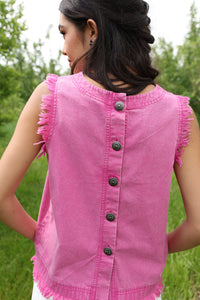 Cruel Women's Mineral Washed Tank in Pink