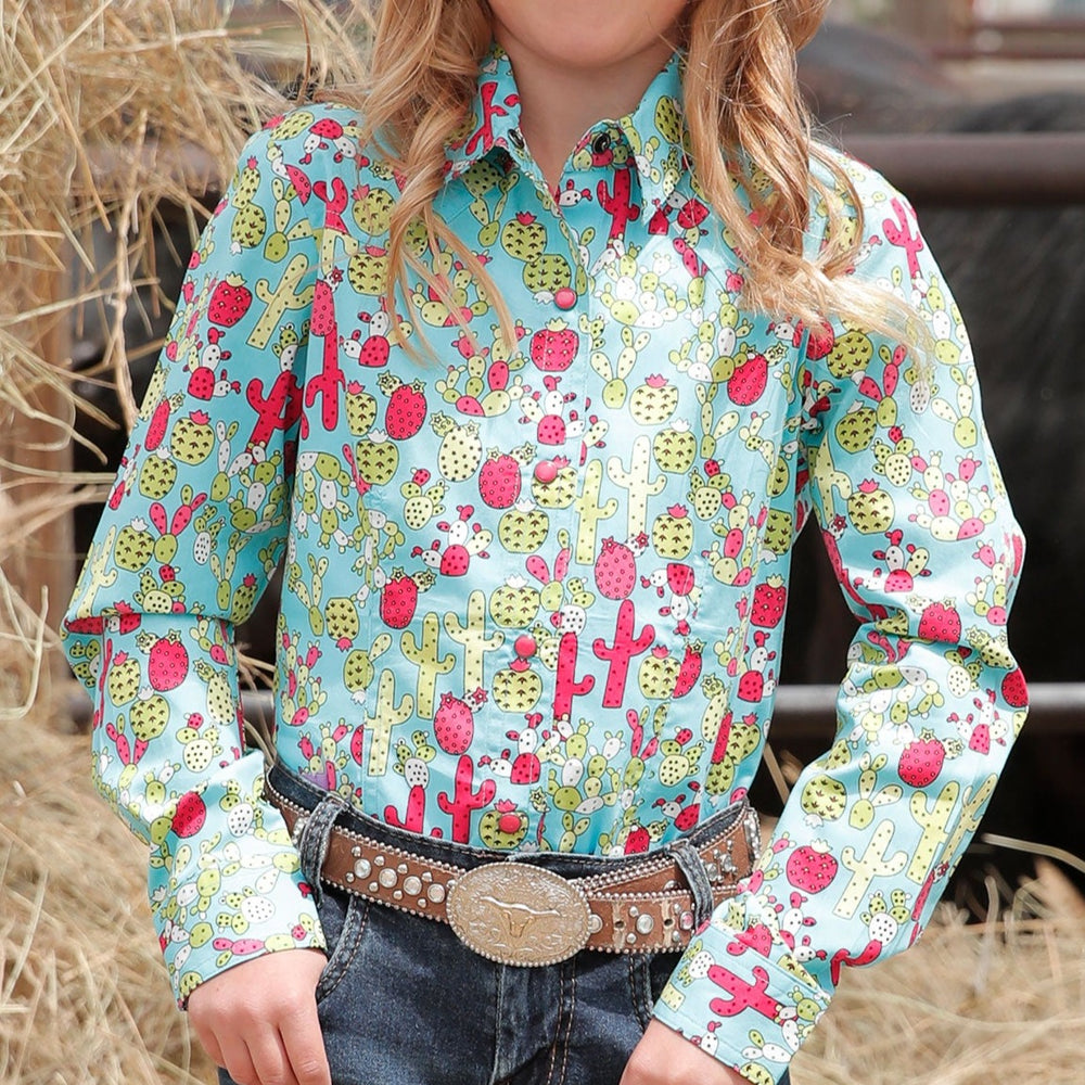 Cruel Girl Girls' Southwestern Stripe Print Long Sleeve Snap