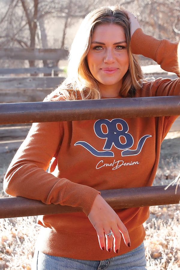 Cruel Women's Logo Embroidered Sweatshirt in Brown