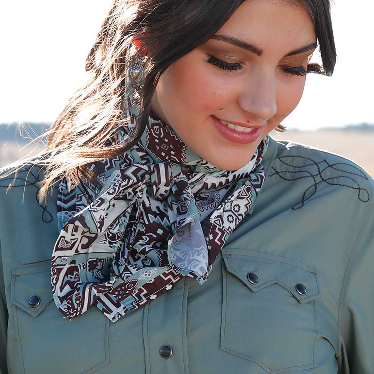 Cruel Women's Satin Wild Rag in Green and Brown