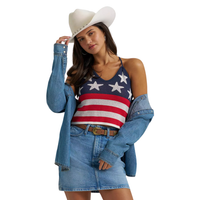 Wrangler Retro Women's Stars and Stripes Sweater Knit Tank in Blue