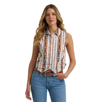 Wrangler Retro Women's Checotah® Print Shirt Vest in Cream