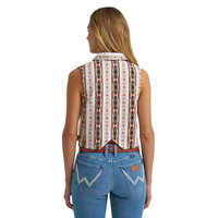 Wrangler Retro Women's Checotah® Print Shirt Vest in Cream