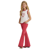 Wrangler x Lainey Wilson Girl's Flare Jean in Red