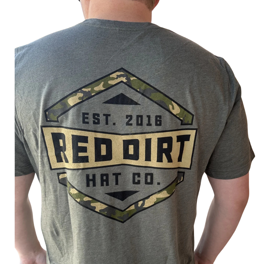 Red Dirt Hat Co. "Warrior" Men's Graphic T-Shirt in Heather Green