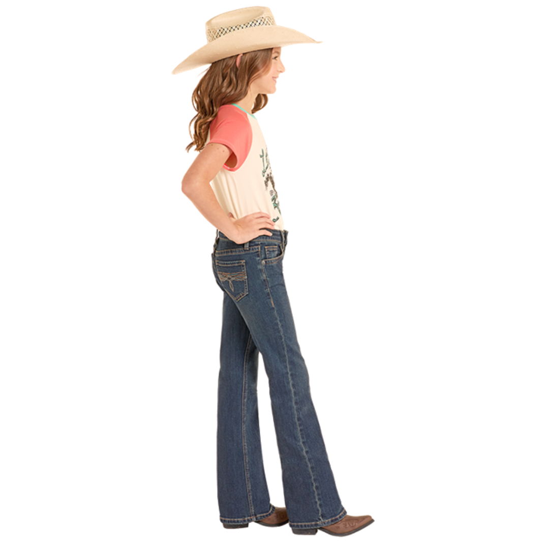 Rock & Roll Denim Girl's Bootcut Jeans in Dark Vintage