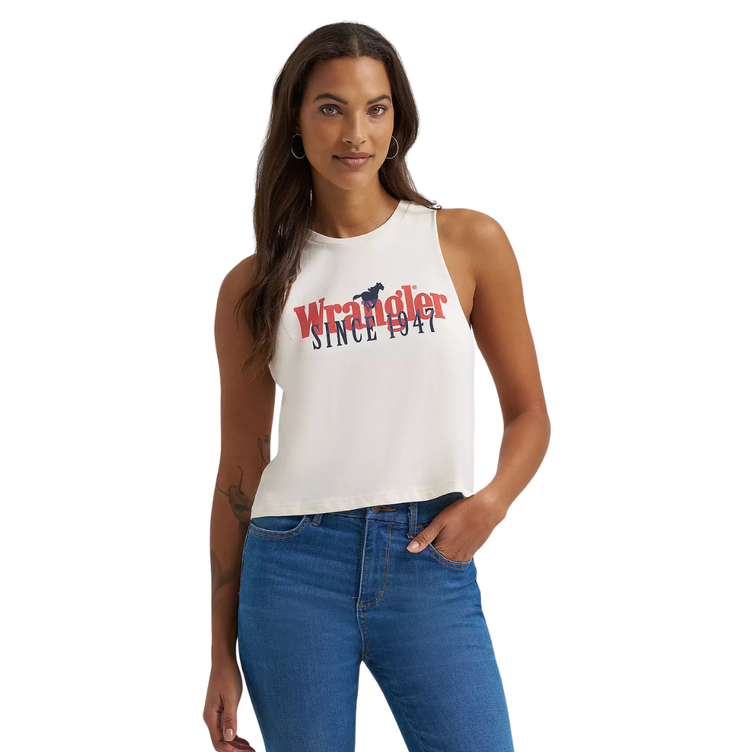 Wrangler Retro Women's Since 1947 Layers Graphic Festival Tank in Egret