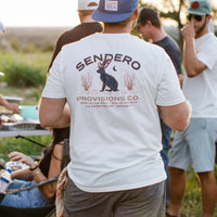 Sendero Provisions Co. Men's "Jackalope" Graphic Pocket Tee in Vintage White