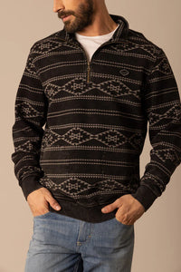 Kimes Ranch Men's Crupper Quarter Zip Pullover in Black