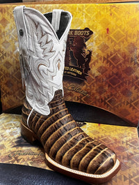 Tanner Mark Men's Ice Mountain Imitation Caiman Tail Western Boot in Orix