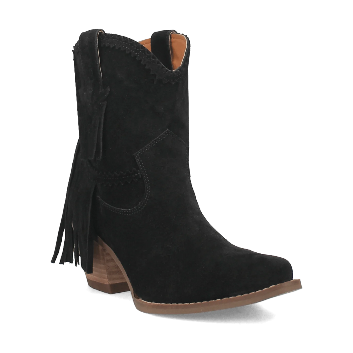 Dingo Women's Fandango Suede Leather Bootie in Black