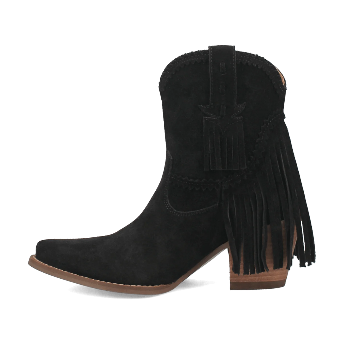 Dingo Women's Fandango Suede Leather Bootie in Black