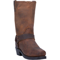 Dingo Men's Dean Leather Harness Boot in Dark Brown