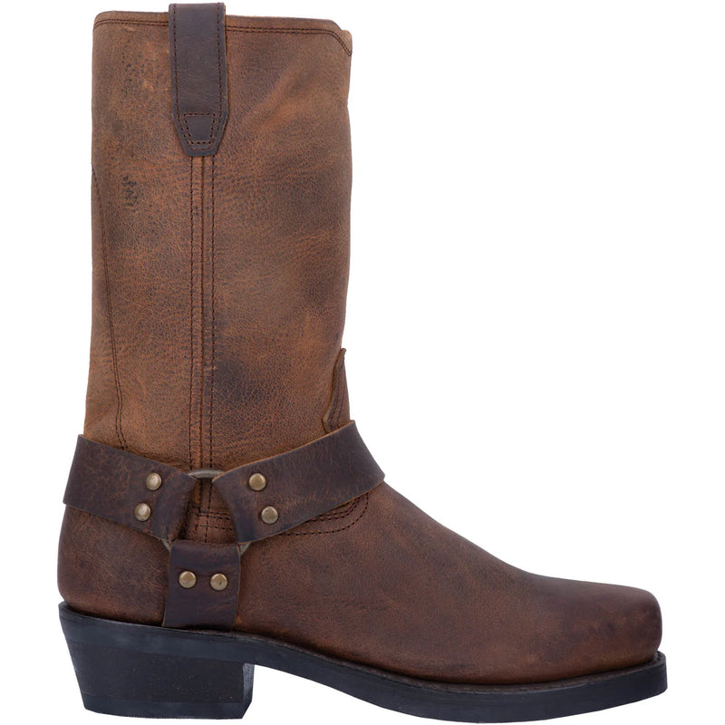 Dingo Men's Dean Leather Harness Boot in Dark Brown