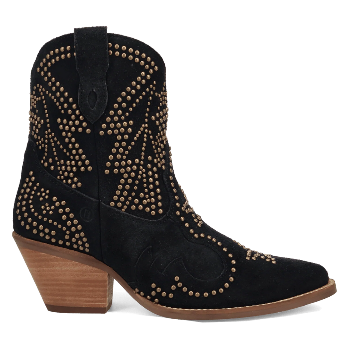 Dingo Women's Seein' Start Suede Leather Bootie in Black