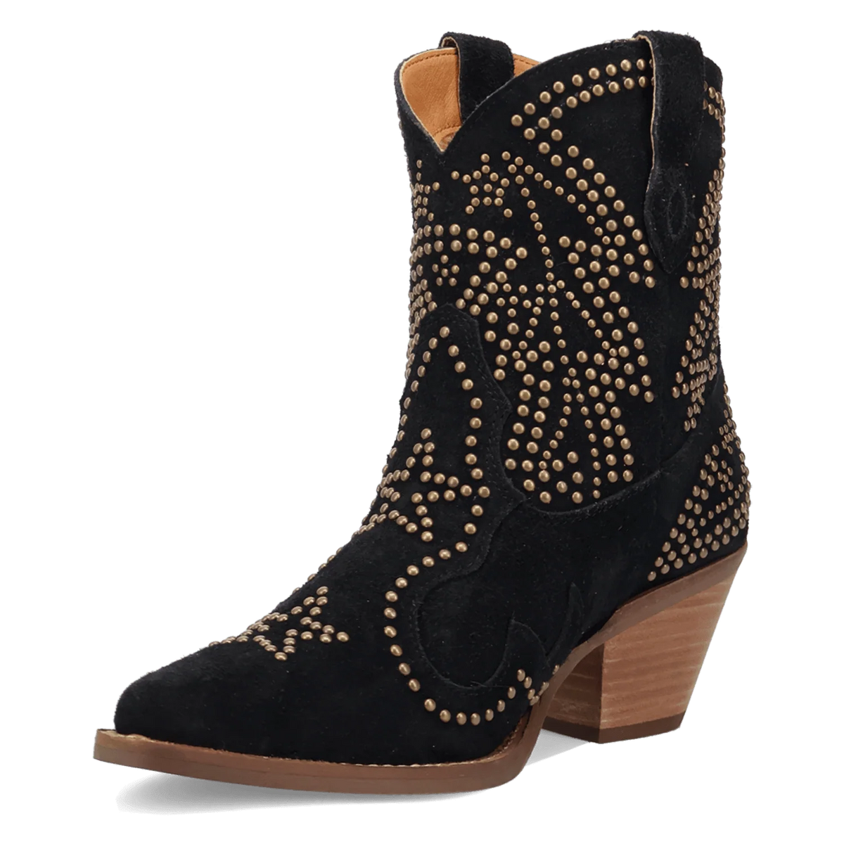 Dingo Women's Seein' Start Suede Leather Bootie in Black