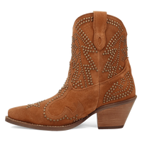 Dingo Women's Seein' Stars Suede Leather Bootie in Camel