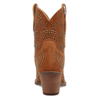 Dingo Women's Seein' Stars Suede Leather Bootie in Camel