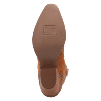 Dingo Women's Seein' Stars Suede Leather Bootie in Camel