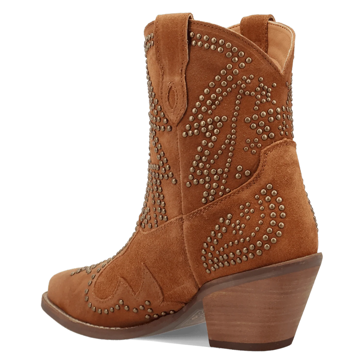 Dingo Women's Seein' Stars Suede Leather Bootie in Camel