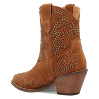 Dingo Women's Seein' Stars Suede Leather Bootie in Camel