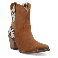 Dingo Women's Texas Charm Suede Leather Bootie in Camel
