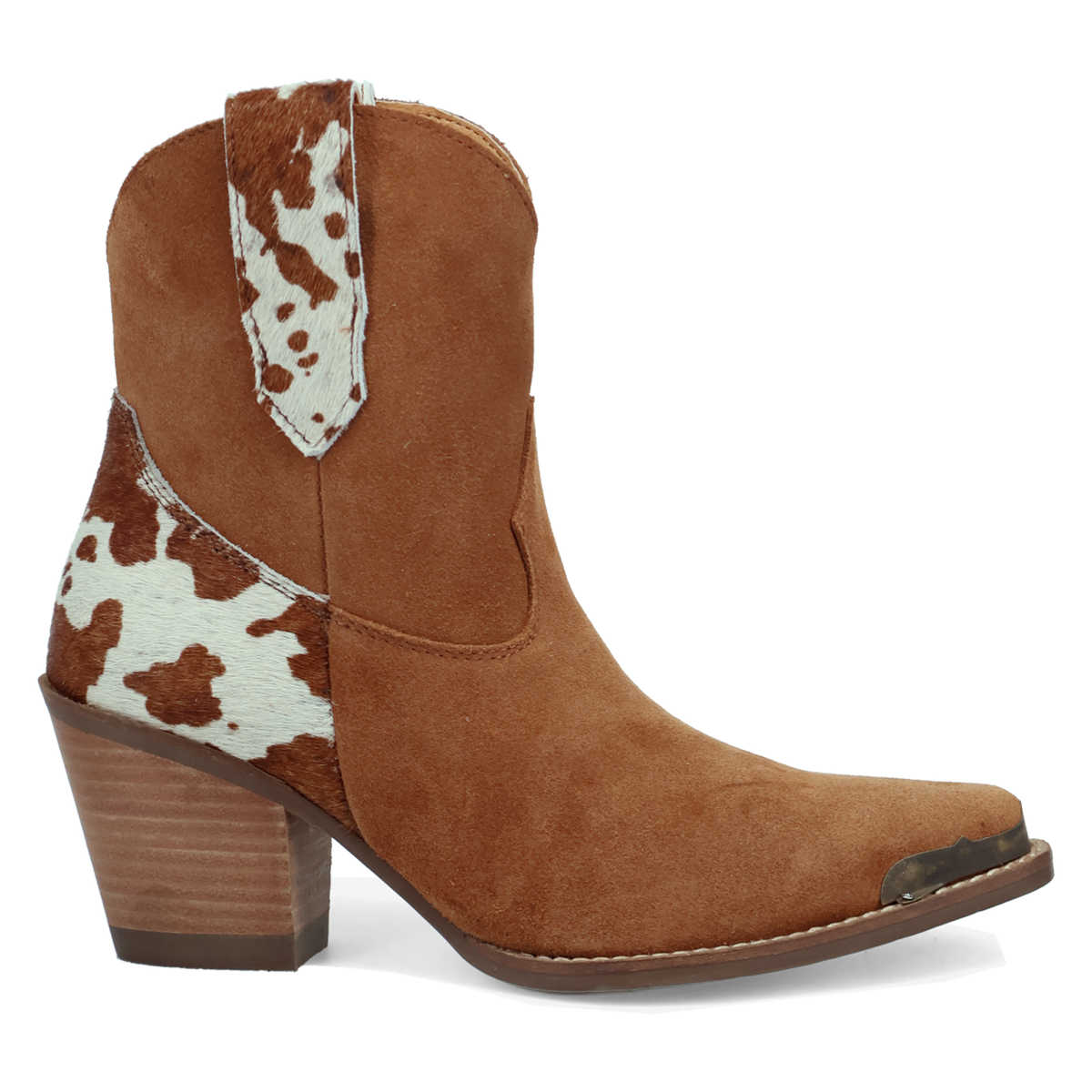 Dingo Women's Texas Charm Suede Leather Bootie in Camel