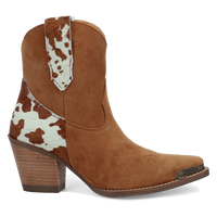 Dingo Women's Texas Charm Suede Leather Bootie in Camel