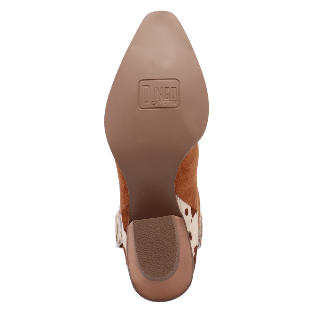 Dingo Women's Texas Charm Suede Leather Bootie in Camel