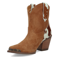 Dingo Women's Texas Charm Suede Leather Bootie in Camel