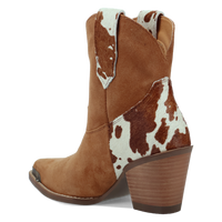 Dingo Women's Texas Charm Suede Leather Bootie in Camel