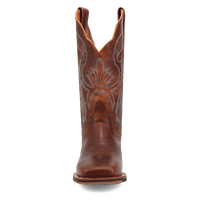 Dan Post Women's Lizzie Square Toe Boot in Brandy Brown